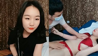 白皙性感妹子找技师外送,按得太舒服了就调起情来!